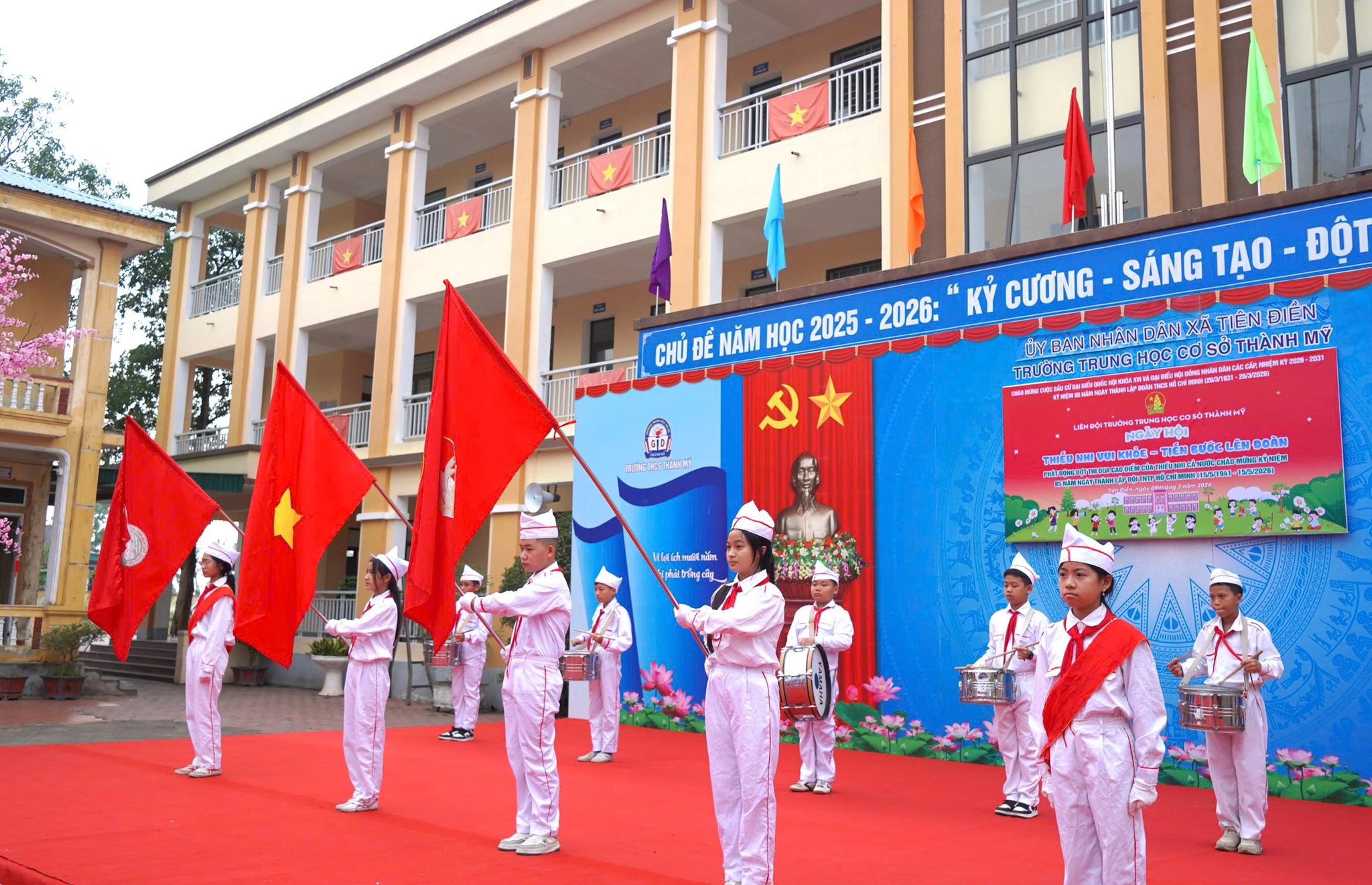 Sôi nổi ngày hội “Thiếu nhi vui khỏe - Tiến bước lên Đoàn” tại trường THCS Thành Mỹ