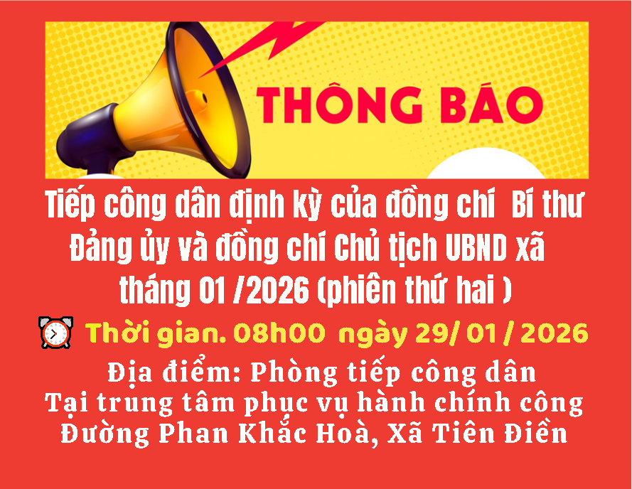 Thông báo tiếp công dân định kỳ.