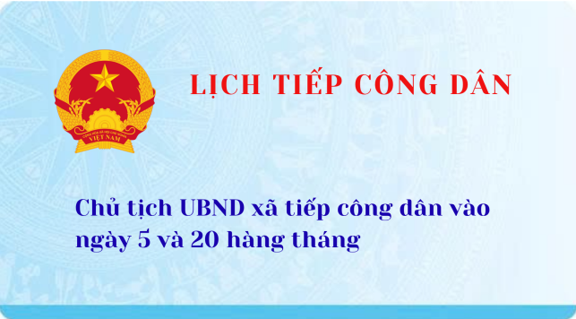 LỊCH TIẾP CÔNG DÂN