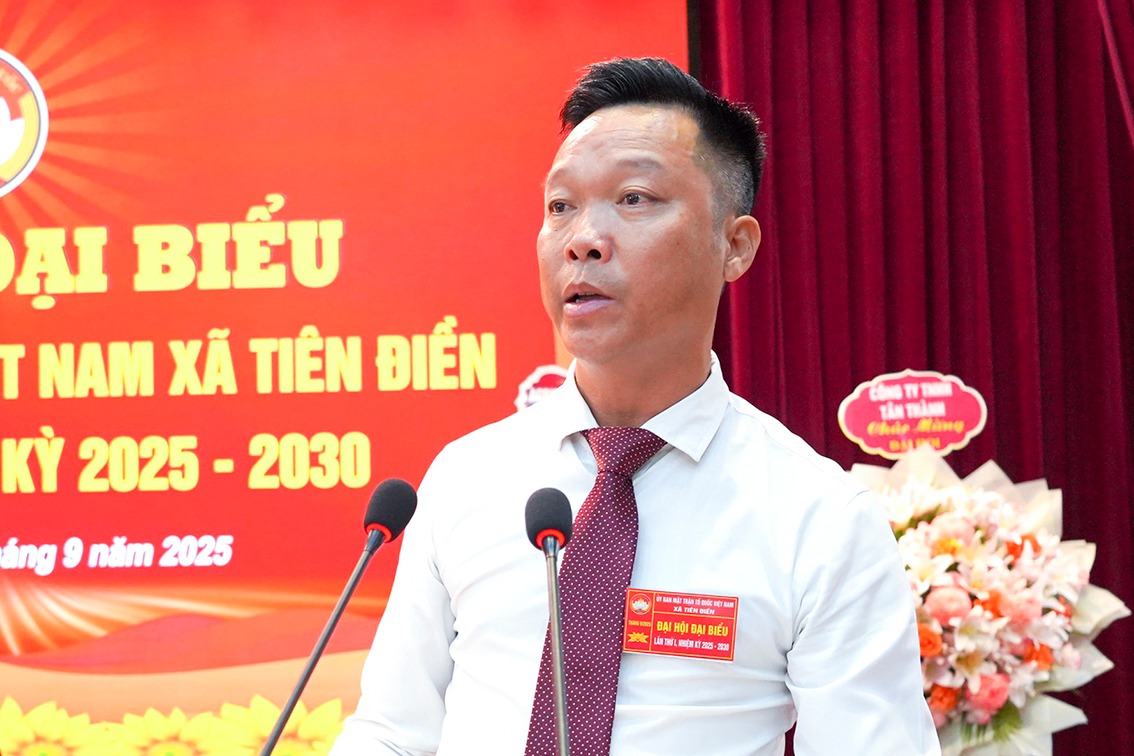 Sáng 25/9, Ủy ban Mặt trận Tổ quốc xã Tiên Điền tổ chức Đại hội Đại biểu lần thứ I, nhiệm kỳ 2025 - 2030. Phó Chủ tịch Thường trực Ủy ban MTTQ tỉnh Hà Tĩnh Nguyễn Thành Đồng cùng dự.