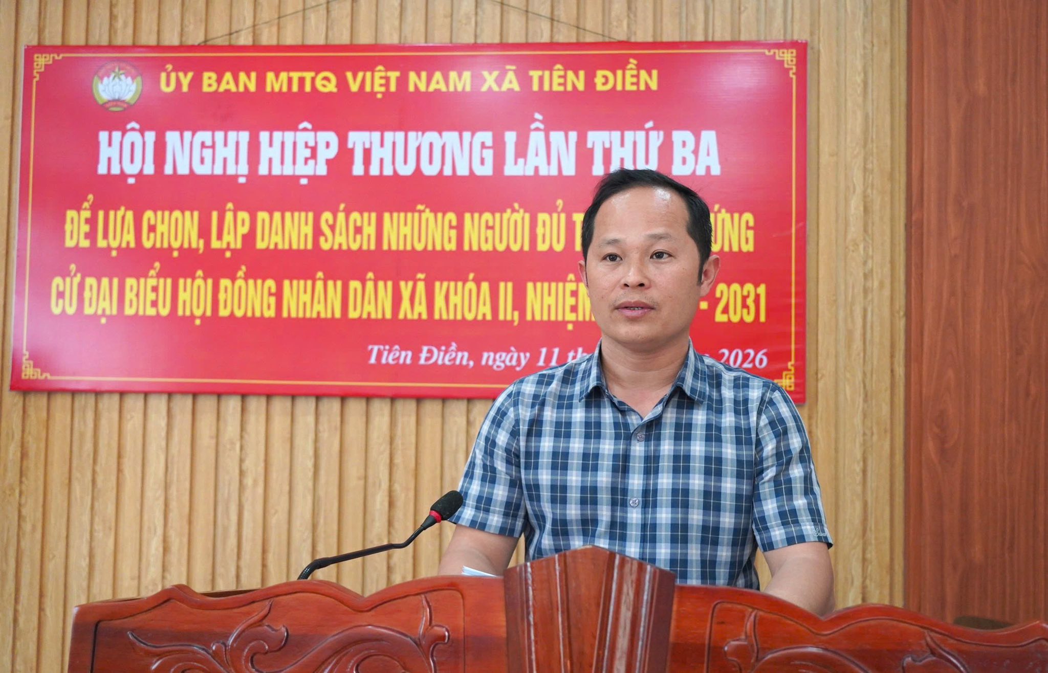 XÃ TIÊN ĐIỀN TỔ CHỨC HỘI NGHỊ HIỆP THƯƠNG LẦN THỨ 3 BẦU CỬ ĐẠI BIỂU HĐND CÁC CẤP NHIỆM KỲ 2026-2031