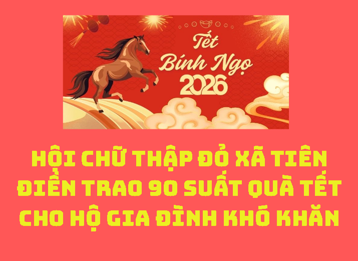 Hội chữ thập đỏ xã Tiên Điền trao 90 suất quà tết cho hộ gia đình khó khăn