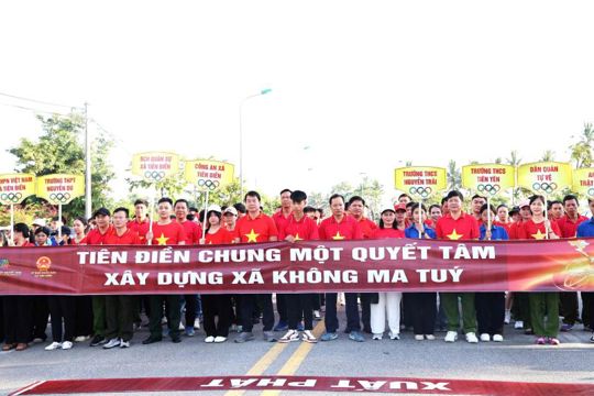 Xã Tiên Điền hưởng ứng Lễ mít tinh và giải chạy phong trào hưởng ứng Tháng hành động phòng, chống ma túy năm 2026