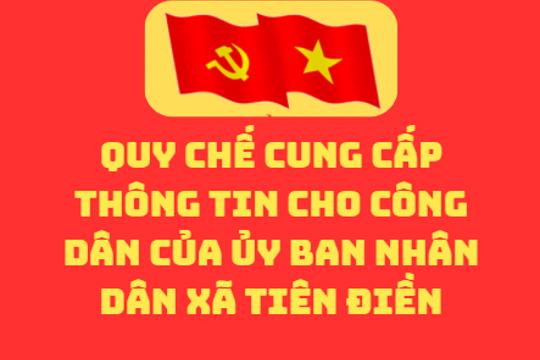   Ban hành Quy chế cung cấp thông tin cho công dân của Ủy ban nhân dân xã Tiên Điền 