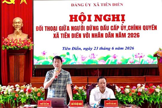 Người đứng đầu cấp ủy, chính quyền xã Tiên Điền đối thoại trực tiếp với nhân dân