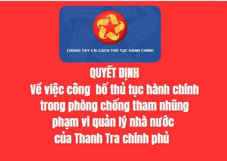 Quyết định về việc công bố thủ tục hành chính trong lĩnh vực phòng, chống tham nhũng thuộc phạm vi quản lý nhà nước của Thanh tra Chính phủ