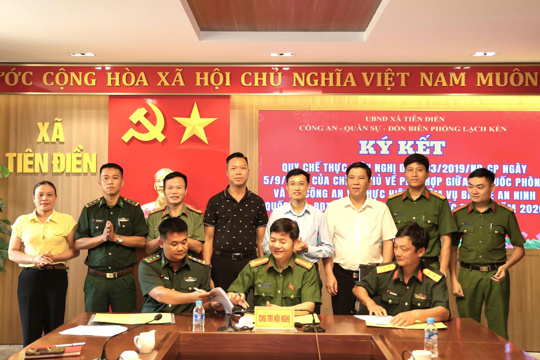 Ký kết quy chế phối hợp giữa lực lượng Công An - Quân Sự - Biên phòng về thực hiện Nghị định 03/2019/NĐ-CP của Chính phủ. 