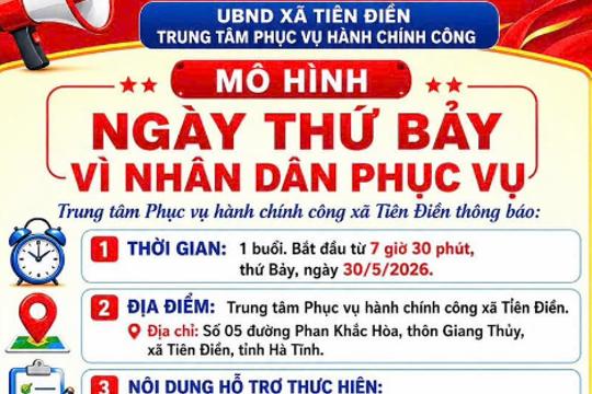 Thông báo về việc thực hiện mô hình  ‘’Ngày thứ Bảy vì Nhân dân phục vụ’’
