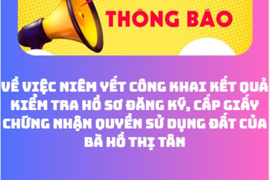 Về việc niêm yết công khai kết quả kiểm tra hồ sơ đăng ký, cấp Giấy chứng nhận quyền sử dụng đất 