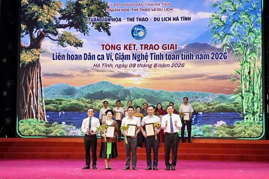 Tiên Điền giành giải nhì Liên hoan Dân ca Ví, Giặm Nghệ Tĩnh toàn tỉnh năm 2026. 