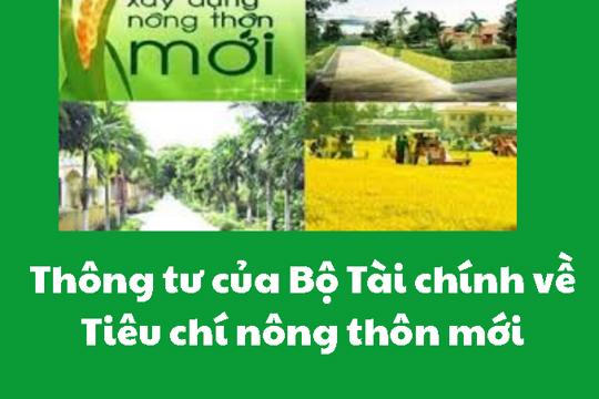 Thông tư của Bộ Tài chính về Tiêu chí nông thôn mới