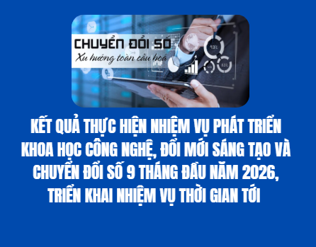 Kết quả thực hiện nhiệm vụ phát triển khoa học công nghệ, đổi mới sáng tạo và chuyển đổi số 9 tháng đầu năm 2026