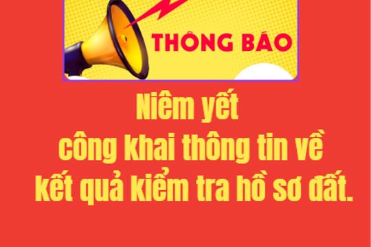 Niêm yết công khai thông tin về kết quả kiểm tra hồ sơ đất. 
