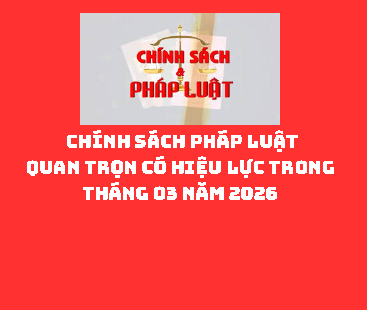 CHÍNH SÁCH PHÁP LUẬT QUAN TRỌNG CÓ HIỆU LỰC TRONG THÁNG 03 NĂM 2026