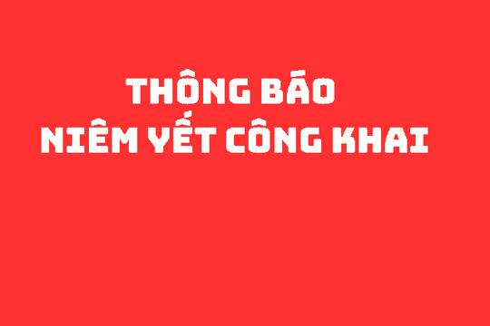 Thông báo Về việc niêm yết công khai hồ sơ cấp Giấy chứng nhận quyền sử dụng đất của ông Nguyễn Tiến Dũng và bà Thiều Thị Hoa  thôn Giang Phong Thuỷ, xã Tiê