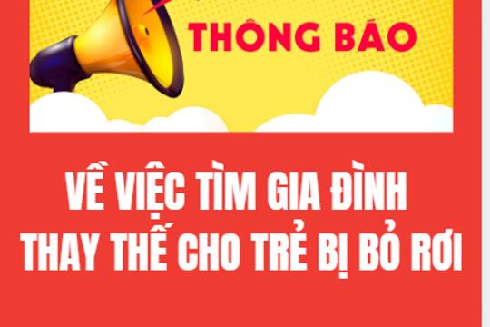 Thông báo Về việc tìm gia đình thay thế cho trẻ bị bỏ rơi