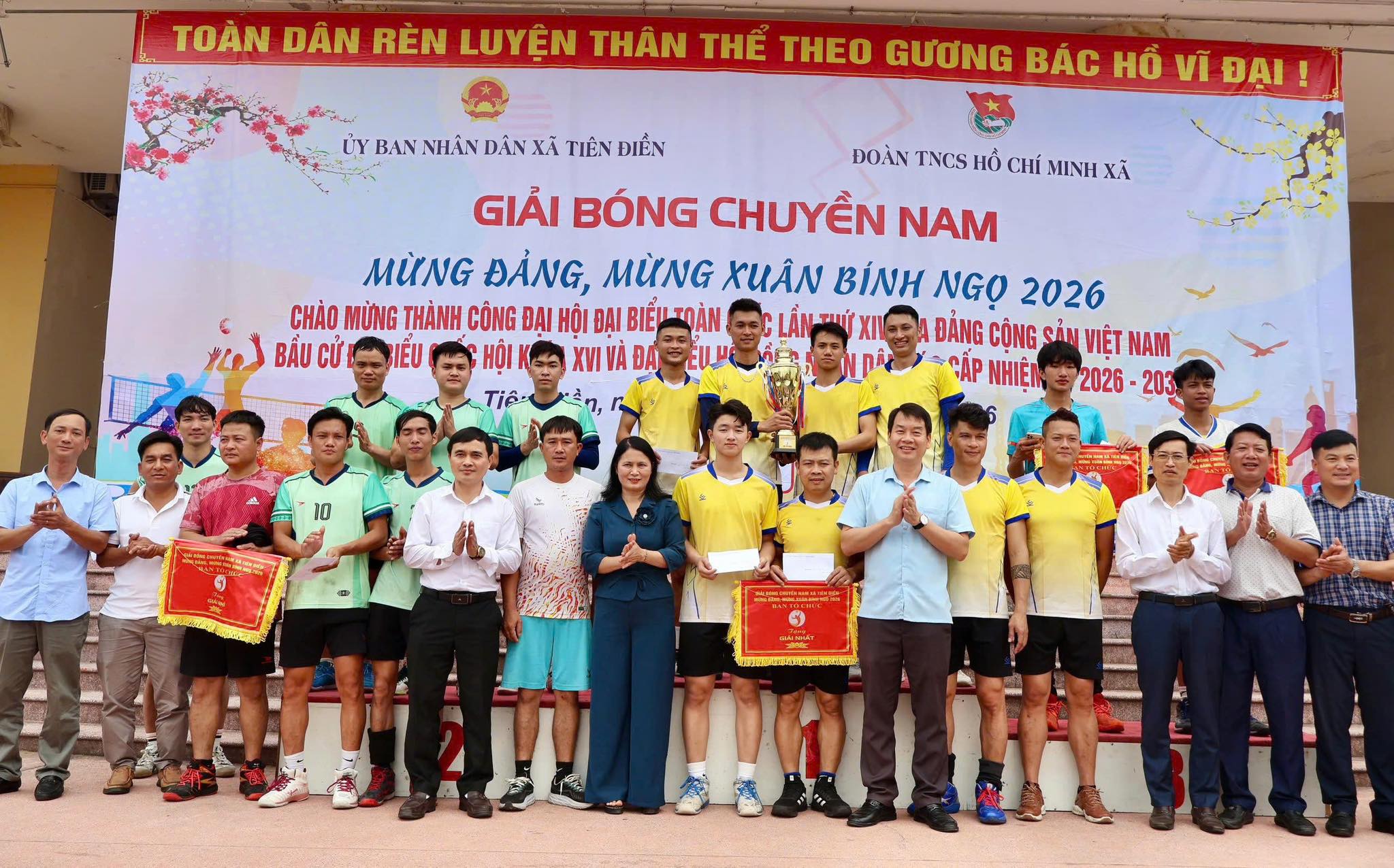 Đội bóng chuyền cụm 5 giành giải nhất giải bóng chuyền nam "Mừng Đảng - Mừng Xuân Bính ngọ năm 2026" 