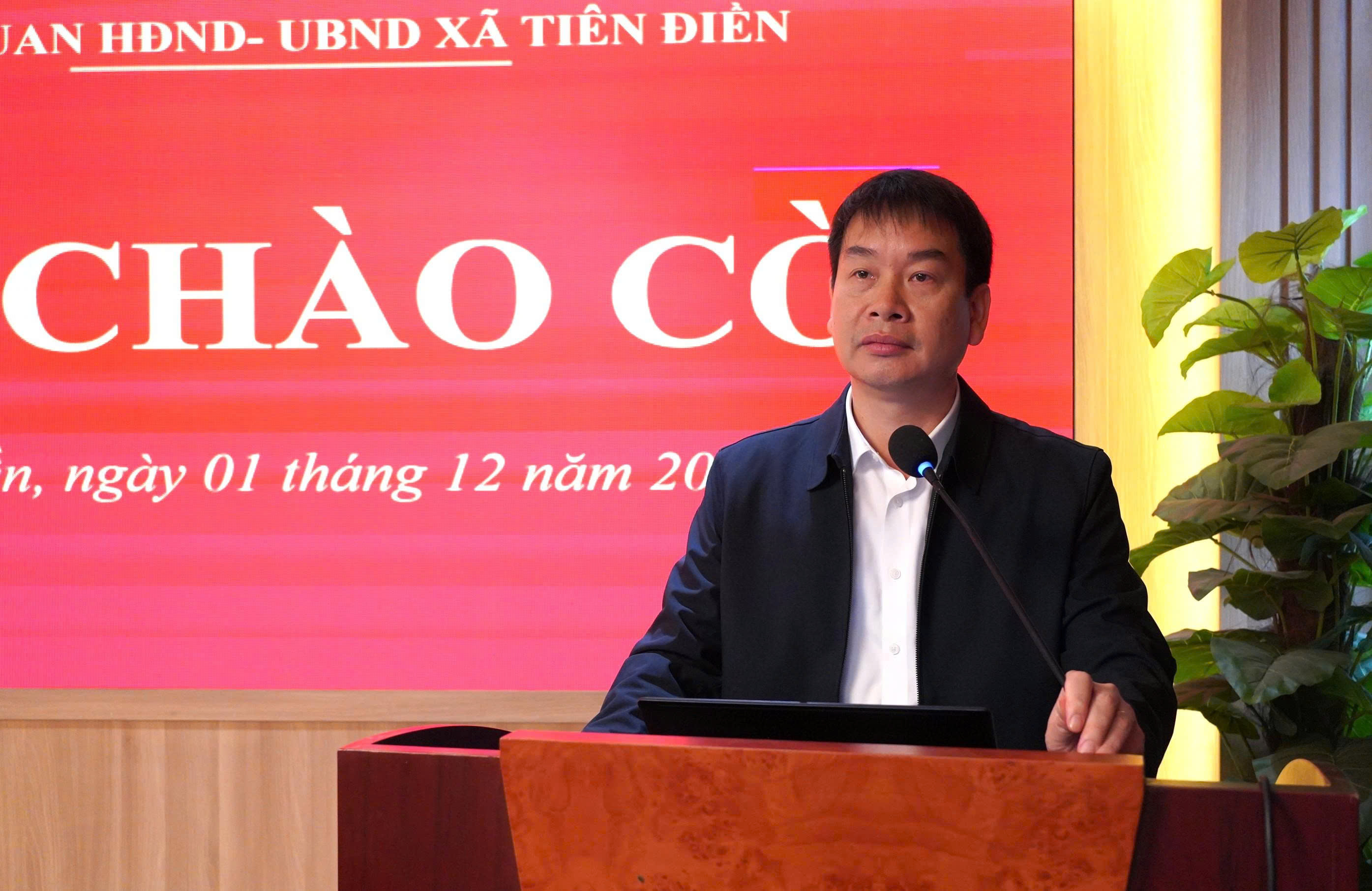 UBND xã Tiên Điền tổ chức chào cờ triển khai các nhiệm vụ chính trị tháng 12 