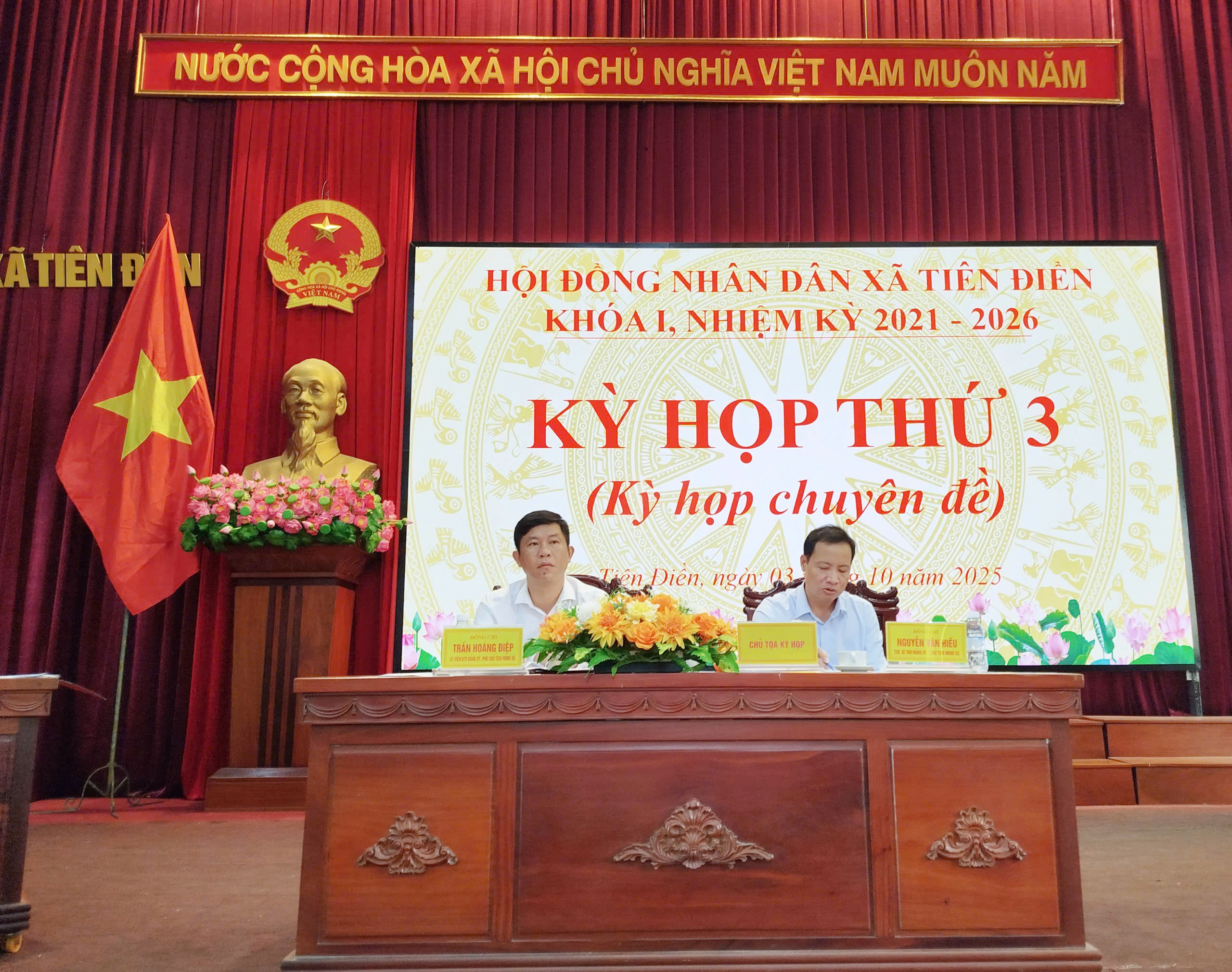 KỲ HỌP THỨ 3, HỘI ĐỒNG NHÂN DÂN XÃ TIÊN ĐIỀN KHÓA I,NHIỆM KỲ 2021 -2026 